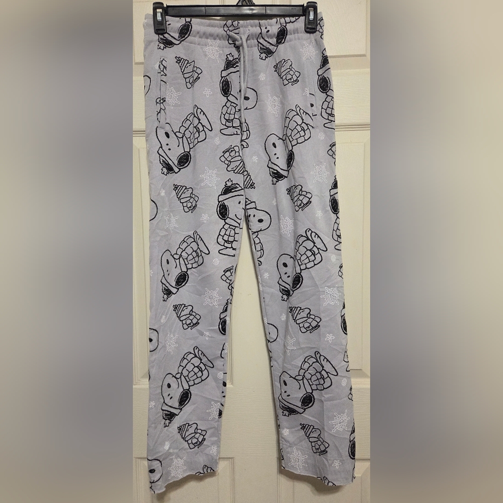 Peanuts Snoopy Charlie Brown Woodstock Women's Christmas Pajama Pants Size S